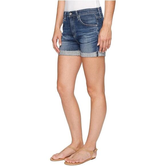 Adriano Goldschmied The Hailey Ex-Boy Friend Roll-Up Shorts Blue Size 29 - Picture 1 of 12